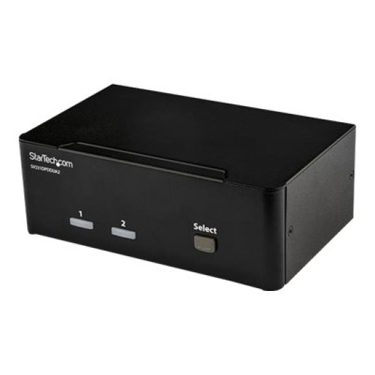 StarTech.com 2-Port DisplayPort KVM Switch - Dual-Monitor - 4K 60 - with Audio & USB Peripheral Support - DP 1.2 - USB Hub (SV231DPDDUA2) - Prepínac KVM / audio / USB - 2 x KVM / zvuk / USB - 1 místní uživatel - desktop - AC 120/230 V / DC 12 V - pro P/N: SVA12M2NEUA, SVA12M5NA