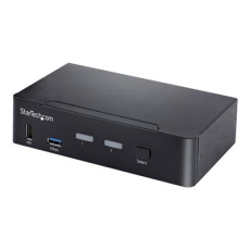 StarTech.com USB C KVM Switch, 2 Port DisplayPort KVM w/ 4K 60Hz UHD HDR Video, 3.5mm Audio, USB Type C KVM Switch, 4x USB HID and 2x USB A 3.2 Gen 1 5Gbps Hub, Thunderbolt 3/4 Compatible - Hot Key Switching (SV231DPUCA) - Prepínac KVM / audio / USB - 2 x KVM / zvuk / USB - desktop - kompatibilní s TAA