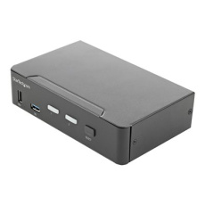 StarTech.com 2 Port HDMI KVM Switch, Single Monitor 4K 60Hz Ultra HD HDR, Desktop HDMI 2.0 KVM Switch with 2 Port USB 3.0 Hub (5Gbps) & 4x USB 2.0 HID Ports, Audio, Hotkey Switching, TAA - KVM with Fast Switching - Prepínac KVM / audio - 2 x KVM / zvuk - 1 místní uživatel - desktop, Lze montovat do rozvadece - kompatibilní s TAA