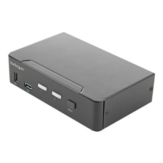 StarTech.com 2 Port HDMI KVM Switch, Single Monitor 4K 60Hz Ultra HD HDR, Desktop HDMI 2.0 KVM Switch with 2 Port USB 3.0 Hub (5Gbps) & 4x USB 2.0 HID Ports, Audio, Hotkey Switching, TAA - KVM with Fast Switching - Prepínac KVM / audio - 2 x KVM / zvuk - 1 místní uživatel - desktop, Lze montovat do rozvadece - kompatibilní s TAA
