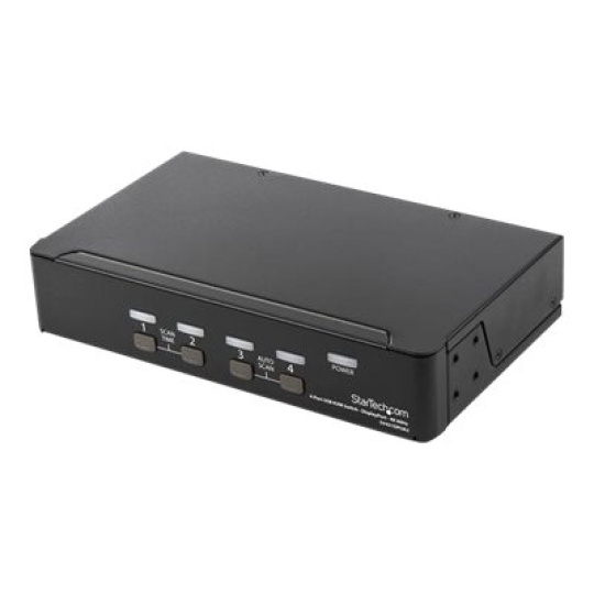 StarTech.com 4 Port DisplayPort KVM Switch, 4K 60Hz, Single Display, Dual Port UHD DP 1.2 USB KVM Switch with Integrated USB 2.0 Hub and Audio, Dell, HP, Apple, Lenovo, TAA Compliant - Keyboard/Video/Mouse Switch (SV431DPUA2) - Prepínac KVM / audio - 4 x KVM / zvuk - 1 místní uživatel - desktop - AC 100 - 240 V