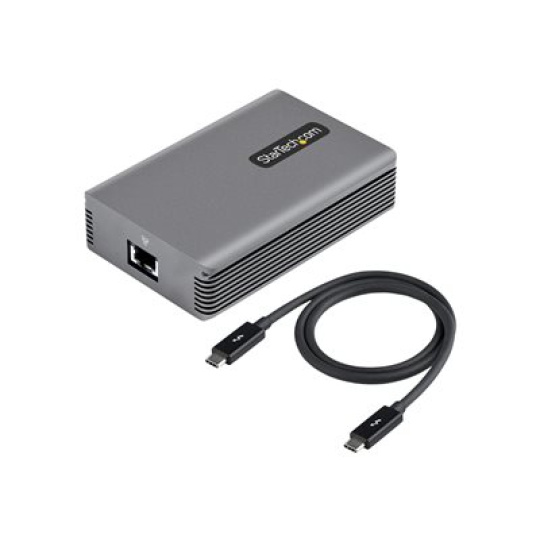 StarTech.com Thunderbolt 3 to Ethernet Adapter, 10GbE, Multi-Gigabit, Thunderbolt 3 to RJ45 Network Adapter, 10GBASE-T/5-2.5GBASE-T NIC, TB3/TB4 10G Network Adapter w/ TB3-Certified Cable, TB3 10GbE, Win/Mac (TB310G2) - Sítový adaptér - Thunderbolt 3 - 1/2.5/5/10GBase-T x 1 - šedá space gray