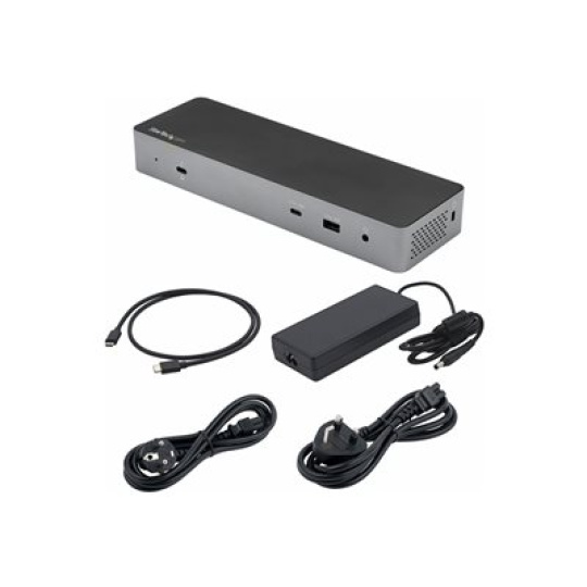 StarTech.com Thunderbolt 3 Dock with USB-C Host Compatibility, Dual 4K 60Hz DisplayPort 1.4 or Dual HDMI 2.0 Monitors, Single 8K, TB3/USB-C Laptop Docking Station, 96W PD, 5x USB, 10Gbps - 96W Power Delivery (TB3CDK2DHUE) - Dokovací stanice - USB-C 3.2 Gen 2 / Thunderbolt 3 - 2 x HDMI, 2 x DP - 1GbE