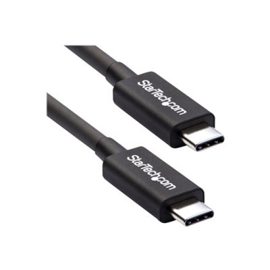 StarTech.com 50cm (1.6ft) Thunderbolt 3 Cable, 40Gbps, 100W PD, 4K/5K Video, Thunderbolt-Certified, Compatible w/ TB4/USB 3.2/DisplayPort - Kabel Thunderbolt - 24 pin USB-C (M) do 24 pin USB-C (M) - Thunderbolt 3 / USB / DisplayPort - 50 cm - cerná - pro P/N: PEXUSB321C, TB33A1C, TB3DK2DHV, TB3DK2DHVUE, TB3DK2DPPDUE, TB3DKDPMAW, TB3DKDPMAWUE