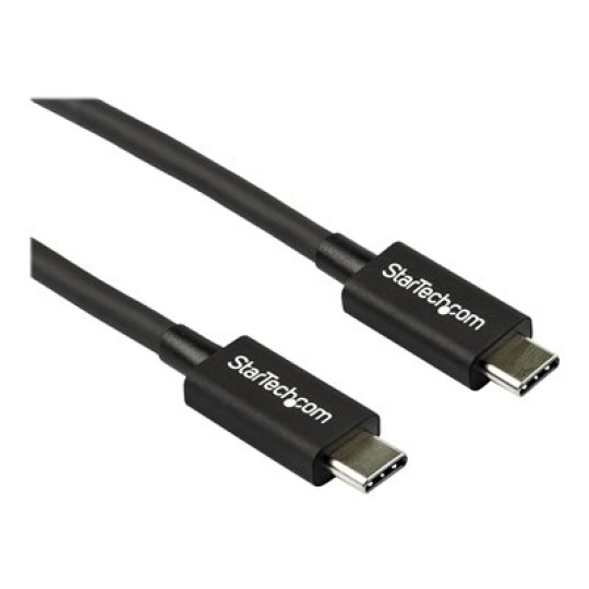 StarTech.com 2.6ft (80cm) Thunderbolt 3 Cable, 40Gbps, 100W PD, 4K/5K Video, Thunderbolt-Certified, Compatible w/ TB4/USB 3.2/DisplayPort - Kabel Thunderbolt - 24 pin USB-C (M) do 24 pin USB-C (M) - Thunderbolt 3 / USB / DisplayPort - 80 cm - podporuje 4K, podpora 5K - cerná - pro P/N: PEXUSB321C