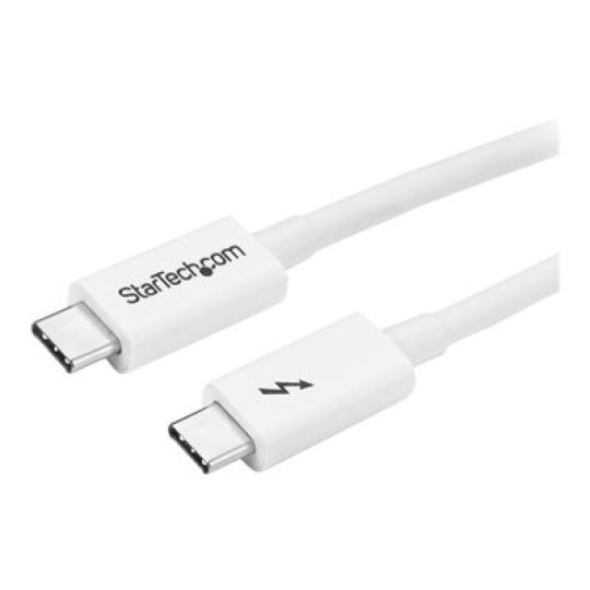 StarTech.com 3.3ft (1m) Thunderbolt 3 Cable, 20Gbps, 100W PD, 4K Video, Thunderbolt-Certified, Compatible w/ TB4/USB 3.2/DisplayPort - Kabel Thunderbolt - 24 pin USB-C (M) do 24 pin USB-C (M) - USB 3.1 Gen 2 / Thunderbolt 3 / DisplayPort 1.2 - 1 m - podporuje 4K - bílá - pro P/N: CDP2HDUACP, CDP2HDUACPW