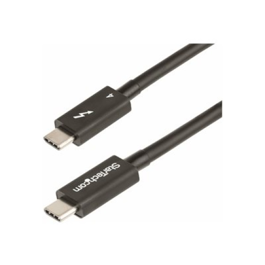 StarTech.com 3ft (1m) Thunderbolt 4 Cable, 40Gbps, 100W Power Delivery, 4K/8K Video, Intel-Certified Thunderbolt Cable - Compatible w/ USB 4/Thunderbolt 4/ USB 3.2/ USB Type-C/DisplayPort/Thunderbolt 3 (TBLT4MM1M) - Kabel Thunderbolt - Thunderbolt 4 (M) do Thunderbolt 4 (M) - USB4/Thunderbolt 3/USB 3.2/USB Type-C/DisplayPort - 1 m - pasivní, podporuje 4K, podpora 8K, USB napájení (100W) - cerná