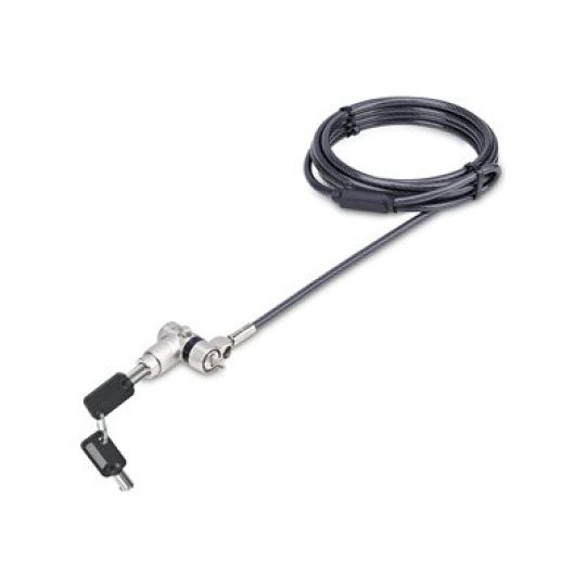StarTech.com Universal Laptop Lock 6.6ft (2m), Security Cable For Notebook Compatible With Noble Wedge/Nano/K-Slot; Keyless Combination Locking Cable - Anti-Theft Cut-Resistant Steel Cable (UNIVC4D-LAPTOP-LOCK) - Bezpecnostní kabelový zámek - stríbrná, cerná - 2 m