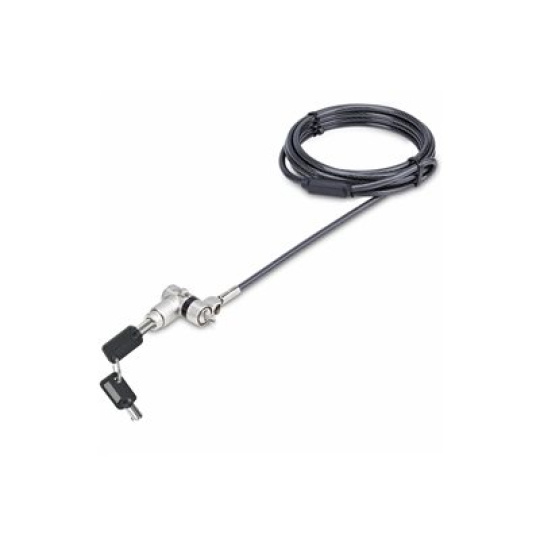 StarTech.com Universal Laptop Lock 6.6ft (2m), Security Cable For Notebook Compatible With Noble WedgeŽ/Nano/K-Slot; Keyed Locking Cable - Anti-Theft Cut-Resistant Steel Cable (UNIVK-LAPTOP-LOCK) - Bezpecnostní kabelový zámek - stríbrná, cerná - 2 m