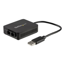 StarTech.com USB to Fiber Optic Converter, 100Mbps, USB 2.0 to Fiber Network Adapter, 100BASE-FX SC Female Duplex Multimode Fiber/MMF Compatible, 2Km, Compact USB to Fiber LAN Adapter - USB to LAN Adapter (US100A20FXSC) - Sítový adaptér - USB 2.0 - 100Base-FX/100Base-SC x 1 - 1310 nm - cerná