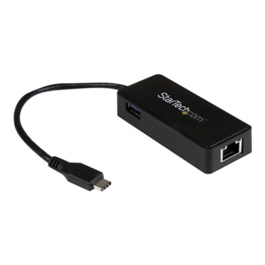 StarTech.com USB-C to Ethernet Gigabit Adapter - Thunderbolt 3 Compatible - USB Type C Network Adapter - USB C Ethernet Adapter (US1GC301AU) - Sítový adaptér - USB-C - Gigabit Ethernet + USB 3.1 Gen 2 - cerná