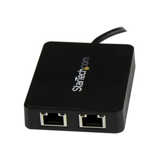 StarTech.com USB-C to Dual Gigabit Ethernet Adapter with USB 3.0 (Type-A) Port - USB Type-C Gigabit Network Adapter (US1GC301AU2R) - Sítový adaptér - USB-C - Gigabit Ethernet x 2 + USB 3.0 - pro P/N: TB33A1C