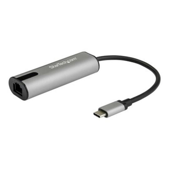StarTech.com 2.5GbE USB C to Ethernet Adapter NBASE-T NIC, USB 3.0 Type C 2.5/1 Gigabit/100 Mbps Multi Speed Network/USB 3.1 Laptop to RJ45/LAN Thunderbolt 3 Compatible/MacBook Pro Surface - Type-C to Ethernet - Sítový adaptér - USB-C - 10M/100M/1G/2.5 Gigabit Ethernet x 1 + USB 3.0 - cerná, šedá space gray