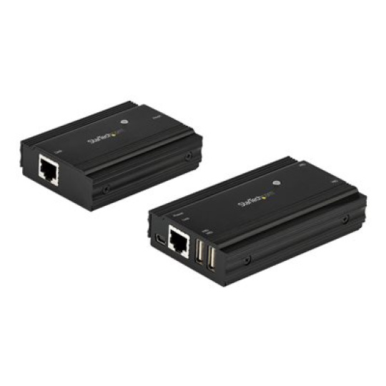 StarTech.com 4 Port USB 2.0 Extender Hub over Single CAT5e/CAT6 Ethernet Cable (RJ45), 330ft (100m), USB Extender Adapter, Externally Powered, 480 Mbps, Metal USB Extender Kit - Power/Link LEDs (USB2004EXT100) - Rozširovací zarízení USB - USB 2.0 - pres CAT 5e/6 - až 100 m