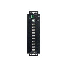 StarTech.com 10-Port Industrial USB 2.0 Hub, Rugged USB Hub w/15kV Air/8kV Contact ESD Level 4 Protection, DIN/Wall/Desk Mountable USB-A Hub, Multiport USB Hub with Locking Ports - Metal Construction (USB210AIND-USB-A-HUB) - Rozbocovac - prumyslový - 10 x USB 2.0 - desktop, lze montovat na konzolu DIN, pro pripevnení na zed - kompatibilní s TAA