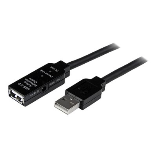 StarTech.com 20m USB 2.0 Active Extension Cable - M/F - USB extension cable - USB (M) to USB (F) - USB 2.0 - 66 ft - active - black - USB2AAEXT20M - Prodlužovací šnura USB - USB (M) do USB (F) - USB 2.0 - 20 m - aktivní - cerná - pro P/N: SVA5H2NEUA, UUSBOTG