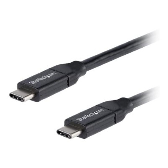 StarTech.com USB C To USB C Cable - 3 ft / 1m - USB-IF Certified - 5A PD - USB 2.0 - USB Type C Charging Cable - USB C Fast Charge Cable (USB2C5C1M) - USB kabel - 24 pin USB-C (M) do 24 pin USB-C (M) - Thunderbolt 3 / USB 2.0 - 5 A - 1 m - cerná