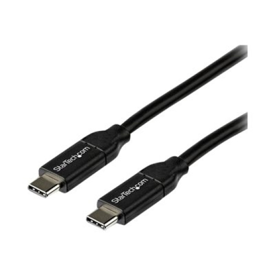 StarTech.com 2m 6ft USB C to USB C Cable - 5A PD - USB 2.0 USB-IF Certified - USB kabel - 24 pin USB-C (M) rovné do 24 pin USB-C (M) rovné - Thunderbolt 3 / USB 2.0 / USB 3.0 / USB 3.1 - 5 A - 2 m - cerná