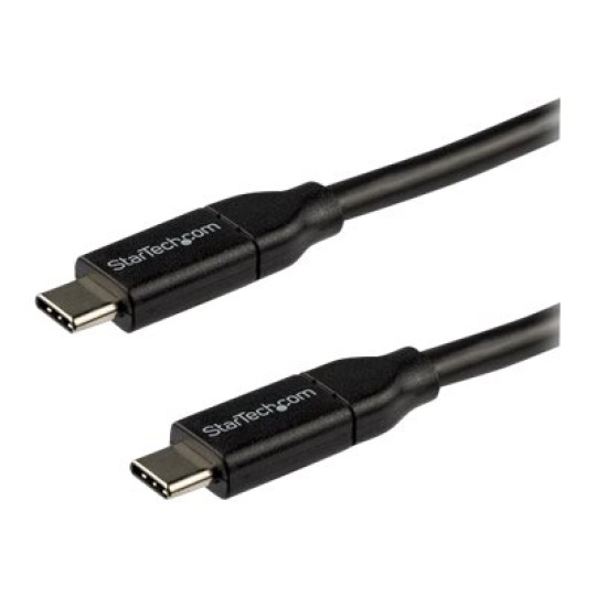 StarTech.com USB C To USB C Cable - 10 ft / 3m - USB-IF Certified - 5A PD - USB 2.0 - USB Type C Charging Cable - USB C Fast Charge Cable (USB2C5C3M) - USB kabel - 24 pin USB-C (M) do 24 pin USB-C (M) - Thunderbolt 3 / USB 2.0 - 5 A - 3 m - cerná