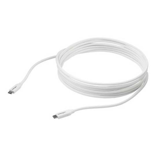 StarTech.com USB C to USB C Cable - 13 ft / 4m - 5A PD - M/M - White - USB 2.0 - USB-IF Certified - USB Type C Cable - USB C Charging Cable (USB2C5C4MW) - USB kabel - 24 pin USB-C (M) do 24 pin USB-C (M) - USB 2.0 - 5 A - 4 m - bílá