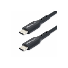 StarTech.com 1m (3ft) USB C Charging Cable, USB-C Cable, USB 2.0 Type-C Laptop Charger Cord, 60W 3A Power Delivery, TPE Jacket, USB-C Data Transfer Cable, M/M - USB kabel - 24 pin USB-C (M) do 24 pin USB-C (M) - USB 2.0 - 5 / 9 / 12 / 15 / 20 V - 3 A - 1 m - USB Power Delivery (60W) - cerná