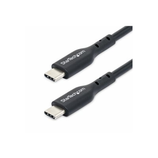 StarTech.com 1m (3ft) USB C Charging Cable, USB-C Cable, USB 2.0 Type-C Laptop Charger Cord, 60W 3A Power Delivery, TPE Jacket, USB-C Data Transfer Cable, M/M - USB kabel - 24 pin USB-C (M) do 24 pin USB-C (M) - USB 2.0 - 5 / 9 / 12 / 15 / 20 V - 3 A - 1 m - USB Power Delivery (60W) - cerná