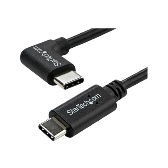 StarTech.com Right Angle USB-C Cable - 1m / 3 ft - Reversible - M/M - USB Type C Cable - USB-C Charge Cable - USB C to USB C Cable (USB2CC1MR) - USB kabel - 24 pin USB-C (M) rovné do 24 pin USB-C (M) pravoúhlý - USB 2.0 - 1 m - cerná - pro P/N: DKT30CHD