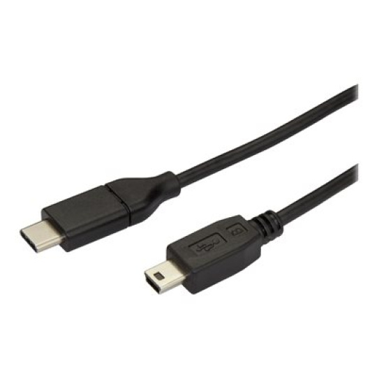 StarTech.com USB C to Mini USB Cable - 6 ft / 2m - M/M - USB 2.0 - Mini USB Cord - USB C to Mini B Cable - USB Type C to Mini USB (USB2CMB2M) - USB kabel - 24 pin USB-C (M) do mini-USB typ B (M) - Thunderbolt 3 / USB 2.0 - 2 m - cerná