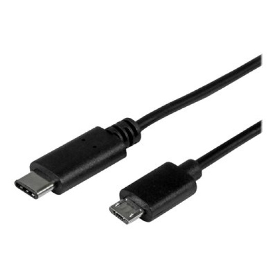StarTech.com USB C to Micro USB Cable - 0.5m - M/M - Thunderbolt 3 Compatible - Micro USB Cord -USB Type C to Micro USB Cable (USB2CUB50CM) - USB kabel - 24 pin USB-C (M) do Micro USB typ B (M) - USB 2.0 - 50 cm - cerná