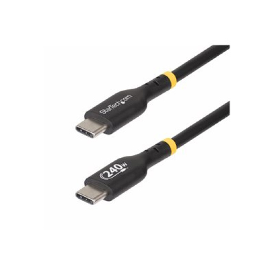 StarTech.com 1m USB C Charging Cable, USB-IF Certified USB-C Cable, 240W - USB kabel - 24 pin USB-C (M) do 24 pin USB-C (M) - USB 2.0 - 48 V - 5 A - 1 m - napájení USB (240 W), technologie Extended Power Range (EPR), podpora napájení Power Delivery 3.1 - cerná