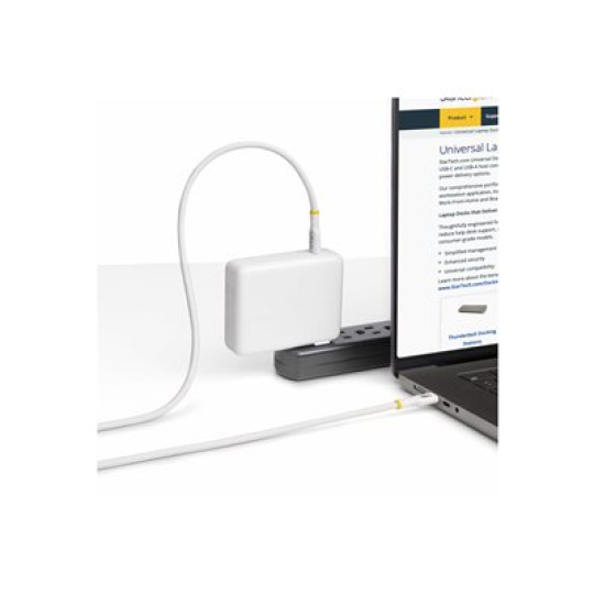 StarTech.com 4m USB C Charging Cable, USB-IF Certified USB-C Cable, 240W - USB kabel - 24 pin USB-C (M) do 24 pin USB-C (M) - USB 2.0 - 48 V - 5 A - 4 m - napájení USB (240 W), technologie Extended Power Range (EPR), podpora napájení Power Delivery 3.1, neobsahuje halogen, pasivní - bílá
