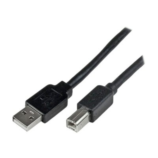 StarTech.com 20m / 65 ft Active USB 2.0 A to B Cable - Long 20 m USB Cable - 20m USB Printer Cable - 1x USB A (M), 1x USB B (M) - Black (USB2HAB65AC) - Kabel USB - USB typ B (M) do USB (M) - USB 2.0 - 20 m - cerná - pro P/N: ICUSB232D