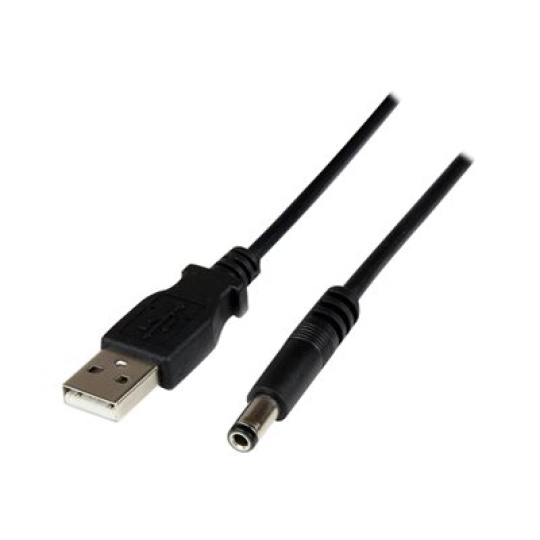 StarTech.com 1m USB to Type N Barrel 5V DC Power Cable - USB A to 5.5mm DC - 1 Meter USB to 5.5mm DC Plug (USB2TYPEN1M) - Elektrický kabel - USB (pouze napájení) (M) do DC jack 5,5 x 2,5 mm (M) - 1 m - lisovaný - cerná - pro P/N: HDBOOST