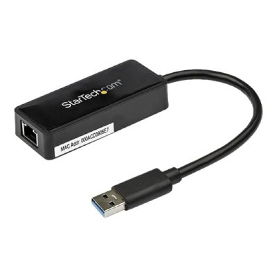 StarTech.com USB 3.0 Ethernet Adapter - USB 3.0 Network Adapter NIC with USB Port - USB to RJ45 - USB Passthrough (USB31000SPTB) - Sítový adaptér - USB 3.0 - Gigabit Ethernet - cerná - pro P/N: TB33A1C
