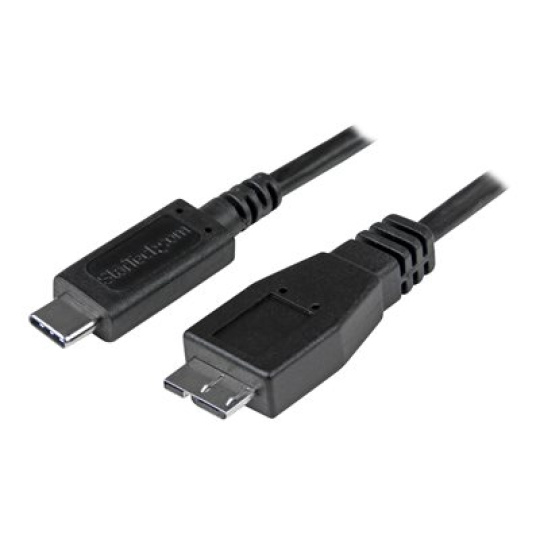 StarTech.com USB C to Micro USB Cable 0.5m - USB 3.1 Type C to Micro USB Type B Cable - Micro USB 3.1 to USB-C - Thunderbolt 3 Compatible (USB31CUB50CM) - USB kabel - 24 pin USB-C (M) do Micro-USB typu B (M) - USB 3.1 Gen 2 - 50 cm - cerná - pro P/N: HB31C2A1CGS, HB31C2A2CB, HB31C3A1CS, HB31C3ASDMB, HB31C4AS, PEXUSB311AC3, PEXUSB321C