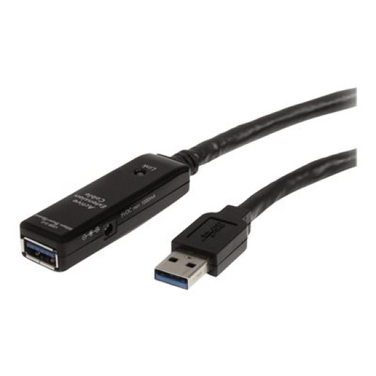 StarTech.com 3m USB 3.0 Active Extension Cable - M/F - 3m USB 3.0 Extension Cable - USB 3.0 repeater Cable (USB3AAEXT3M) - Prodlužovací šnura USB - USB typ A (M) do USB typ A (F) - USB 3.0 - 3 m - aktivní - cerná - pro P/N: PEXUSB3S42V, PEXUSB3S44V, ST7300USB3B, SVA5H2NEUA, USB3SAA3MBK