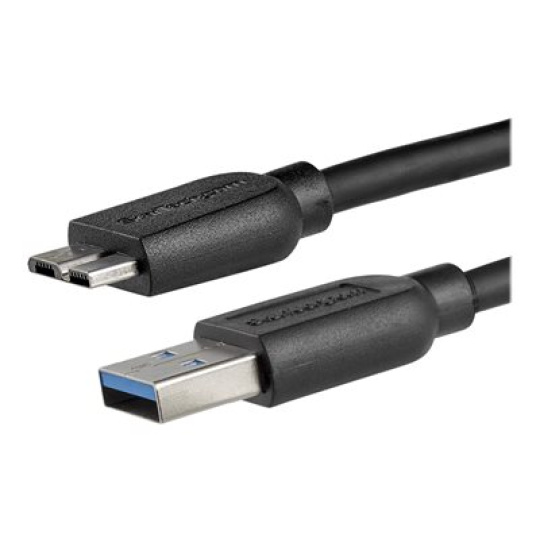 StarTech.com 2m 6ft Slim USB 3.0 A to Micro B Cable M/M - Mobile Charge Sync USB 3.0 Micro B Cable for Smartphones and Tablets (USB3AUB2MS) - Kabel USB - Micro-USB typu B (M) do USB typ A (M) - USB 3.0 - 2 m - lisovaný - cerná - pro P/N: BNDTBUSB3142, HBS304A24A, PEXUS313AC2V, PEXUSB311A1E, PEXUSB314A2V2, S251BMU3FP