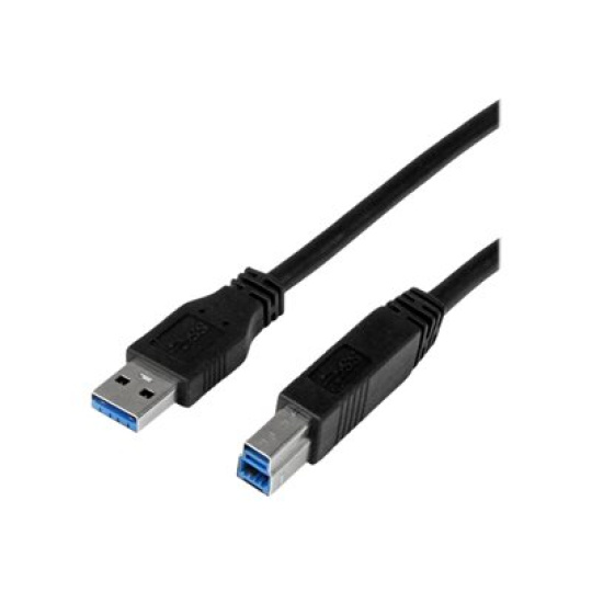 StarTech.com 1m 3 ft Certified SuperSpeed USB 3.0 A to B Cable Cord - USB 3 Cable - 1x USB 3.0 A (M), 1x USB 3.0 B (M) - 1 meter, Black (USB3CAB1M) - Kabel USB - USB Type B (M) do USB typ A (M) - USB 3.0 - 1 m - lisovaný - cerná - pro P/N: HB31C2A2CME, KITBXDOCKPNA, KITBXDOCKPUK, SV231HU34K6, SV231QDPU34K, SV431HU34K6