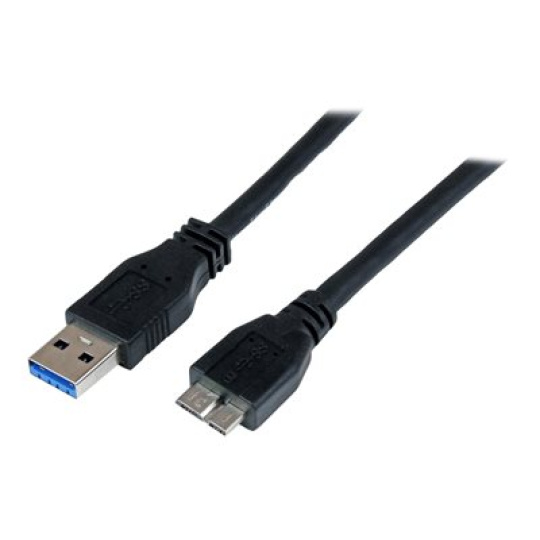 StarTech.com 1m 3 ft Certified SuperSpeed USB 3.0 A to Micro B Cable Cord - USB 3 Micro B Cable - 1x USB A (M), 1x USB Micro B (M) - Black (USB3CAUB1M) - Kabel USB - Micro-USB typu B (M) do USB typ A (M) - USB 3.0 - 1 m - cerná - pro P/N: DKT30CVAGPD, HB30A4AIB, HB30AM4AB, HB31C2A2CME, HB31C3A1CME, ST7C51224, ST7C51224EU
