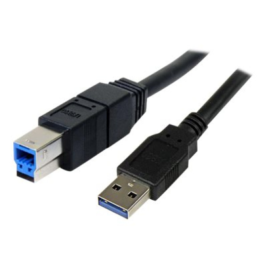 StarTech.com 3m Black SuperSpeed USB 3.0 Cable A to B M/M - Kabel USB - USB Type B (M) do USB typ A (M) - USB 3.0 - 3 m - lisovaný - cerná