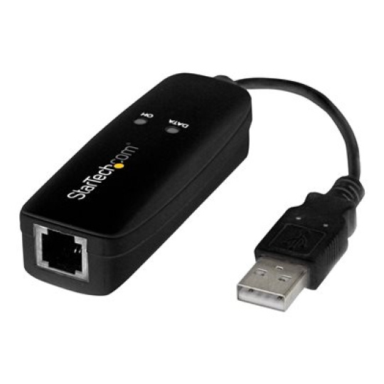 StarTech.com USB 2.0 Fax Modem, 56K External Hardware Dial Up V.92 Modem/Dongle/Adapter, Computer/Laptop Fax Modem, USB to Telephone Jack, USB Data Modem, Network Fax/CMR/POS - 56K V.92 Modem Dongle - Fax / modem - USB - 56 Kbps - K56Flex, V.90, V.92