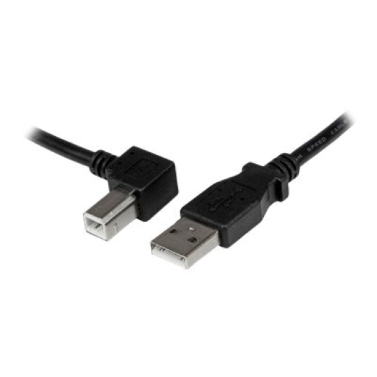 StarTech.com 1m USB 2.0 A to Left Angle B Cable Cord - 1 m USB Printer Cable - Left Angle USB B Cable - 1x USB A (M), 1x USB B (M) (USBAB1ML) - Kabel USB - USB typ B (M) do USB (M) - USB 2.0 - 1 m - levý úhlový konektor - cerná