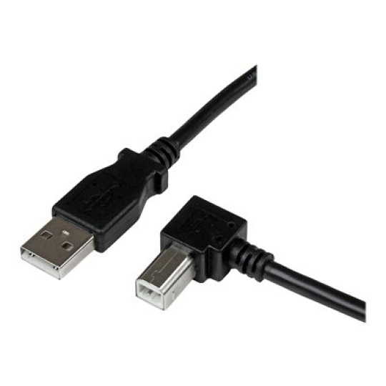 StarTech.com 1m USB 2.0 A to Right Angle B Cable Cord - 1 m USB Printer Cable - Right Angle USB B Cable - 1x USB A (M), 1x USB B (M) (USBAB1MR) - Kabel USB - USB typ B (M) do USB (M) - USB 2.0 - 1 m - 90° konektor - cerná