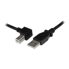 StarTech.com 3m USB 2.0 A to Left Angle B Cable Cord - 3 m USB Printer Cable - Left Angle USB B Cable - 1x USB A (M), 1x USB B (M) (USBAB3ML) - Kabel USB - USB typ B (M) do USB (M) - USB 2.0 - 3 m - levý úhlový konektor - cerná - pro P/N: ICUSB232D