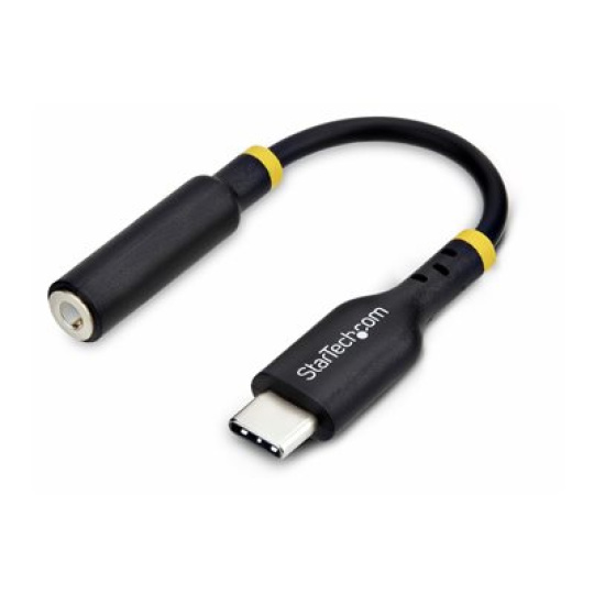 StarTech.com USB-C Audio Adapter to 3.5mm TRRS Jack, Headphone Aux Dongle - Adaptér USB-C/jack sluchátek - 24 pin USB-C s piny (male) do 4 pólový mini jack se zdírkami (female) - 12.7 cm - cerná