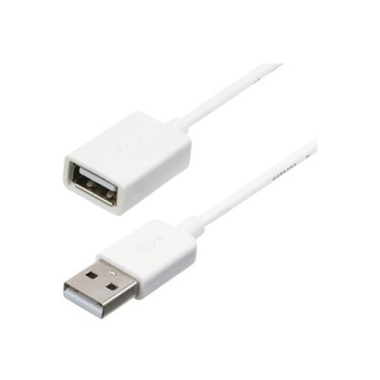 StarTech.com 1m White USB 2.0 Extension Cable Cord - A to A - USB Male to Female Cable - 1x USB A (M), 1x USB A (F) - White, 1 meter (USBEXTPAA1MW) - Prodlužovací šnura USB - USB (F) do USB (M) - USB 2.0 - 1 m - lisovaný - bílá - pro P/N: MSDREADU2OTG, USBEXTPAA2MW, USBEXTPAA3MW, USBPAUB1MW, USBPAUB2MW, USBPAUB50CMW