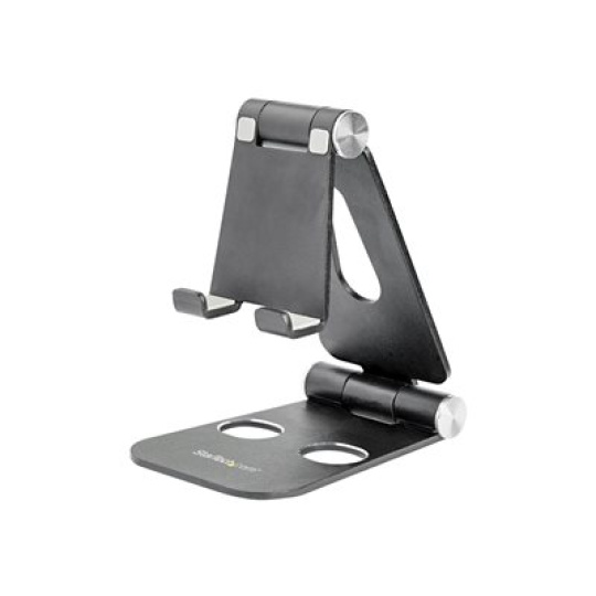StarTech.com Phone and Tablet Stand, Foldable Universal Mobile Device Holder for Smartphones & Tablets, Adjustable Multi-Angle Viewing Ergonomic Cell Phone Stand for Desk, Portable, Black - Foldable Phone Holder (USPTLSTNDB) - Stojan pro desktop pro mobilní telefon, tablet - až 13" - cerná - pro P/N: DK30CHPH