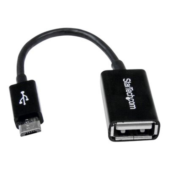 StarTech.com 5in Micro USB to USB OTG Host Adapter - Micro USB Male to USB A Female On-The-GO Host Cable Adapter (UUSBOTG) - USB adaptér - USB (F) do Micro USB typ B (M) - USB 2.0 OTG - 12.7 cm - cerná - pro P/N: ST4300U3C1, ST4300U3C1B