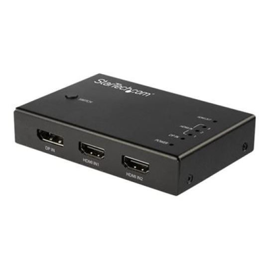 StarTech.com 4 Port HDMI Video Switch - 3x HDMI & 1x DisplayPort - 4K 60Hz - Spínac video/audio - 3 x HDMI + 1 x DisplayPort - desktop