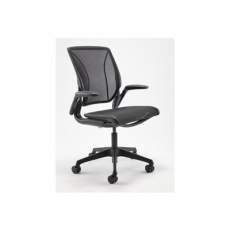 Humanscale World One - Židle - task - ergonomický - područky - ve tvaru L - sklopné provedení - otočná - cascade mesh - černá